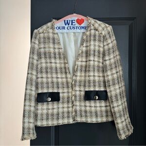 Tweed Women's blazer with Black Accents